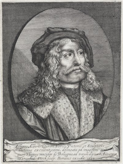Porträtt av Albrecht Dürer av Andries Jacobsz. Stock