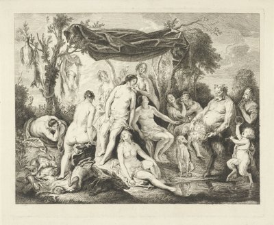 Badar Diana en Silenus av Andries Lens