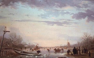 Vinterskridskoåkningsscen av Andries Vermeulen