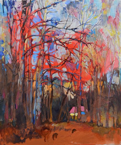 Stigen till Red Forest Cabin av Andrii Kutsachenko