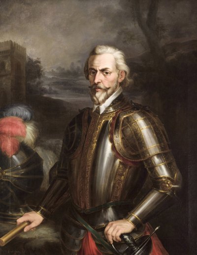 Romantik : Rodrigo Ponce de Leon (1443-1492), hertig av Cadiz av Cortes y Aguilar, Andres (1812-1879), ca 1856. Olja på duk av Andrés Cortés y Aguilar