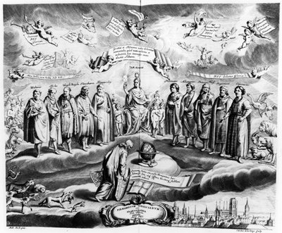 Firmmentum Sobiescianum eller, Uranographia, av Johannes Hevelius (1611-87), graverad av Charles de la Haye, pub. år 1687 av Andrzej Stech