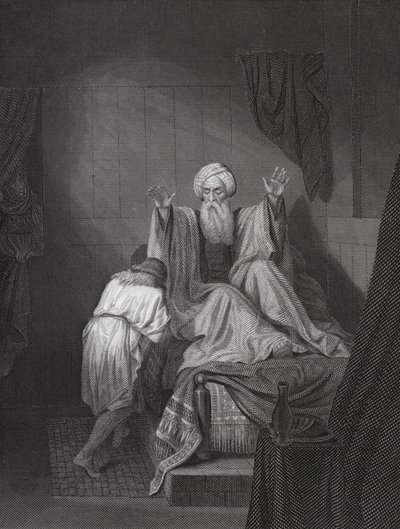 Isak välsignar Jakob (gravyr) av Ange Louis (1815 72) (after) Janet