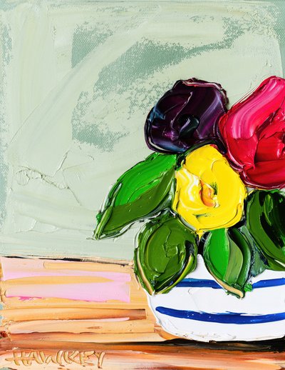 Färgglad blomvas av Angela Hawkey