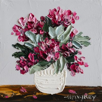 En bukett i livfull rosa av Angela Hawkey
