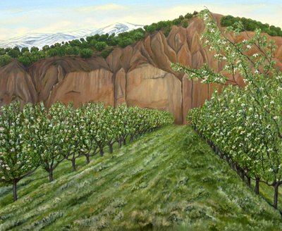 Blommande Orchard Valley av Angeles M. Pomata