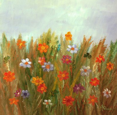 Färgglatt blomsterfält av Angeles M. Pomata