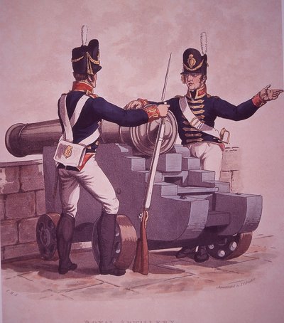Artilleri (lito i färg) av Thomas Kelly