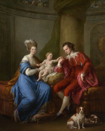 Edward Smith Stanley 1752-1834, tolfte earlen av Derby, med sin första fru och deras son, c1776. av Angelica Kauffmann