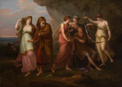 Telemachus och Calypsos nymfer, 1782. av Angelica Kauffman