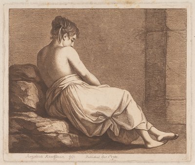 En kvinna sittande på stenar av Angelica Kauffmann