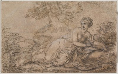 En kvinnlig poet, möjligen Sappho av Angelica Kauffmann