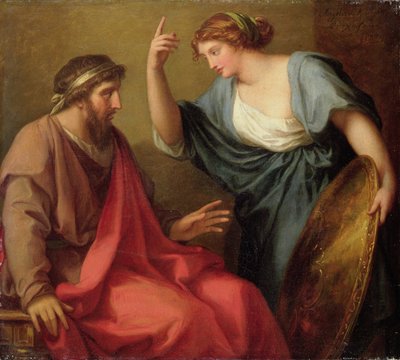 Egeria överlämnar Numa Pompilius sin sköld, 1794 av Angelica Kauffmann