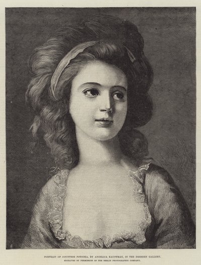 Porträtt av grevinnan Potocka, i Dresden Gallery av Angelica Kauffmann