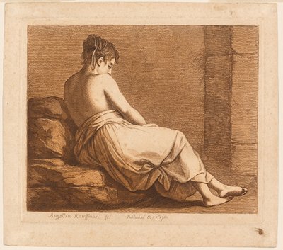 Liggande flicka sedd bakifrån av Angelica Kauffmann