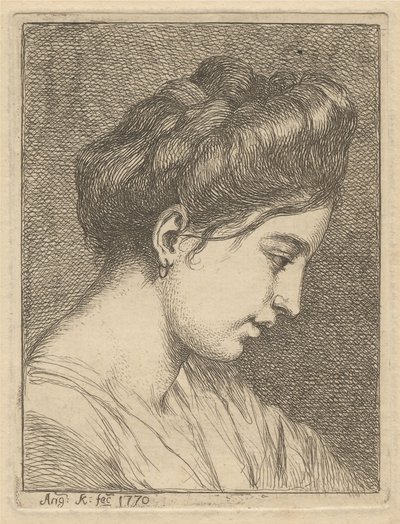 En ung kvinnas huvud i profil av Angelica Kauffmann