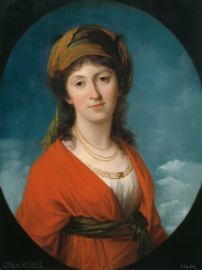 Porträtt av grevinnan Marie Therese Meerfeld, född Dietrichstein, ca. 1790. av Angelica Kauffmann