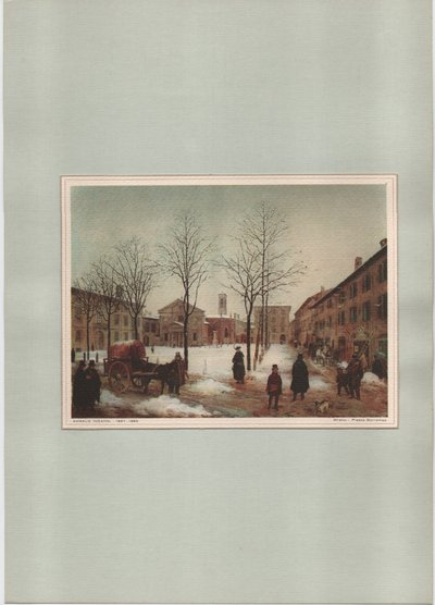 Milano - Piazza Borromeo, okänd (tryck) av Angelo Inganni