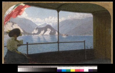 En båt på Lago Maggiore, 1915 av Angelo Morbelli