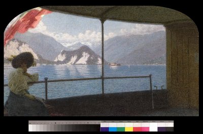 En båt på Lago Maggiore, 1915 av Angelo Morbelli