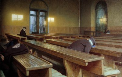Firande dag på Trivulzio hospice i Milano. Målning av Angelo Morbelli (1853-1919) av Angelo Morbelli
