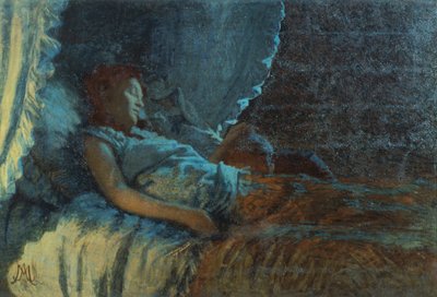 Happy Dawn, av Angelo Morbelli (1853-1919), olja på duk av Angelo Morbelli