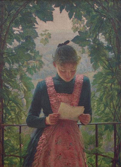 Det första brevet, 1890. av Angelo Morbelli