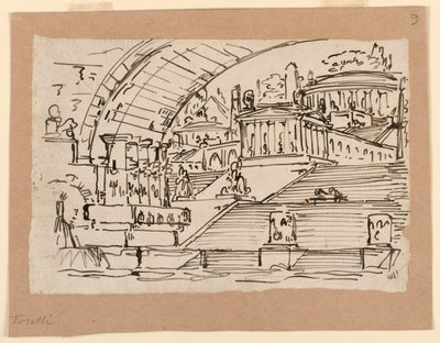 Scenografi, imaginär stad av Angelo Toselli