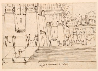 Scenografi för Semiramide av Gioachino Rossini av Angelo Toselli