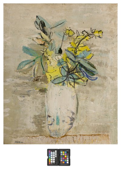 Grenar med blommor i en vas av Angelo del Bon