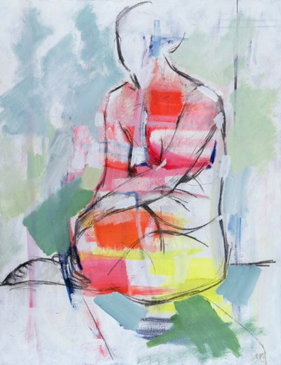 Sittande naken, 2010 av Angie Kenber