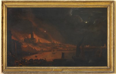 The Great Fire of London, ca 1666-1700 (olja på duk) av Anglo Dutch School