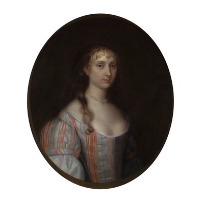 Porträtt av en ung dam (olja på duk) av Anglo Flemish School