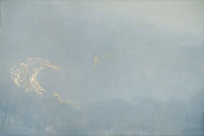Light, 2022 (olja och bladguld på linne) av angus hampel