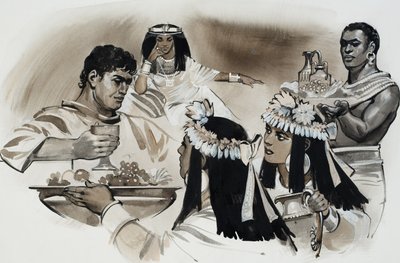 Anthony and Cleopatra (gouache på papper) av Angus McBride