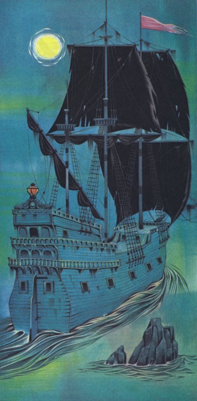 Spökskepp (färglitografi) av Angus McBride