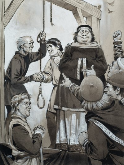 Medieval Justice (gouache på papper) av Angus McBride