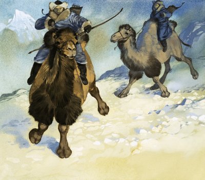 Mongoliska krigare på kameler av Angus McBride