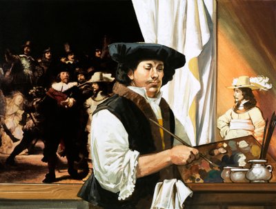 Rembrandt målar sitt berömda porträtt av medborgargardisterna av Angus McBride