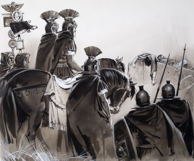 Romerska soldater efter en strid (gouache på papper) av Angus McBride