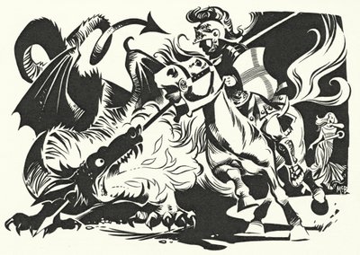 St George och draken (litografi) av Angus McBride