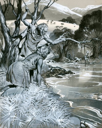 The Painted Pebble människor fiske av Angus McBride