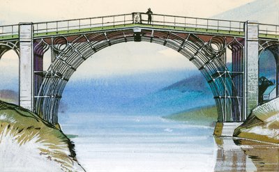 Den första järnbron i Storbritannien, vid Ironbridge Gorge av Angus McBride