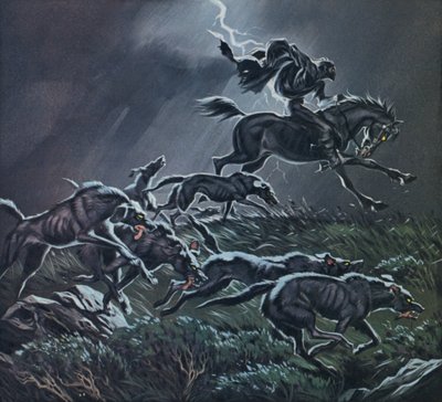 Den vilda jakten (färglitografi) av Angus McBride
