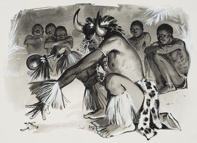 Witch Doctor (gouache på papper) av Angus McBride
