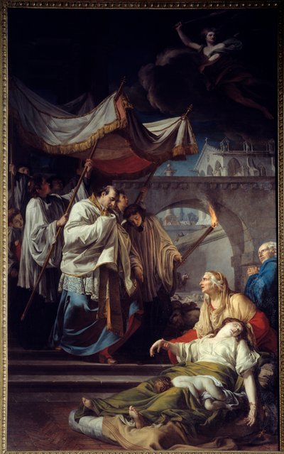 Borromee kommunicerande skadedjur. Saint Charles Borromee (Carlo Borromeo av Anicet Charles Gabriel Lemonnier