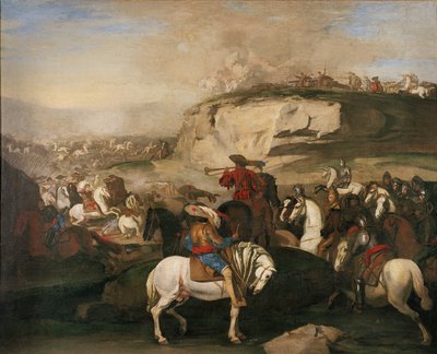 Stridsplats, ca 1630-39 av Aniello Falcone