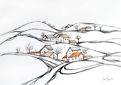 Winter Village Hills av Aniko Hencz