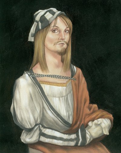 Självporträtt med ansiktshår, 2011 (akrylfärg på illustrationsskiva) av Anita Kunz