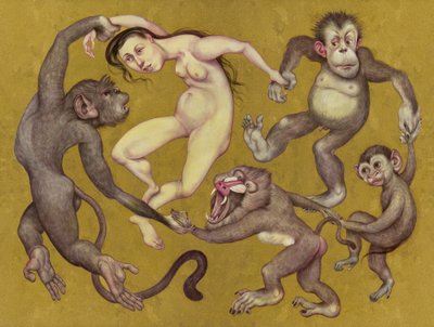 The Tamarin Dancers, 2015 (akrylfärg på illustrationskartong) av Anita Kunz